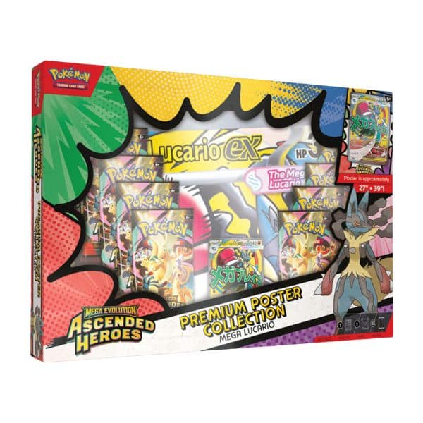 CAJA PREMIUM POSTER COLLECTION MEGA LUCARIO HÉROES ASCENDENTES  🇪🇸